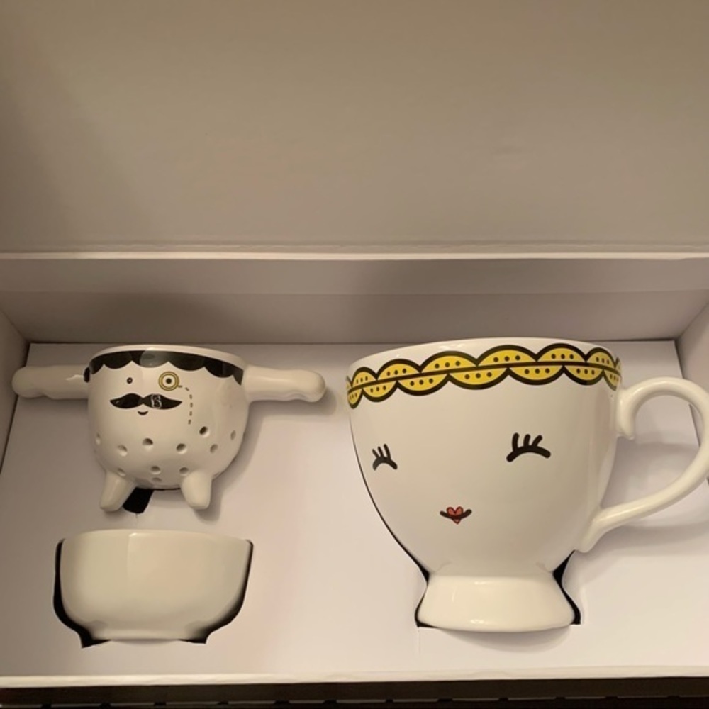 Tea couple porcelain tea set cute funny novelty gift new in box - Picture 3 of 10